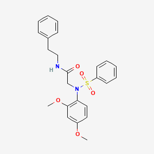 2-[N-(benzenesulfonyl)-2,4-dimethoxyanilino]-N-(2-phenylethyl)acetamide