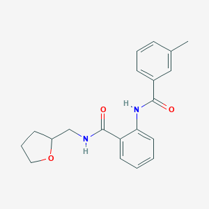molecular formula C20H22N2O3 B501256 2-[(3-methylbenzoyl)amino]-N-(tetrahydro-2-furanylmethyl)benzamide 