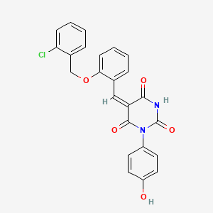 5-{2-[(2-chlorobenzyl)oxy]benzylidene}-1-(4-hydroxyphenyl)-2,4,6(1H,3H,5H)-pyrimidinetrione