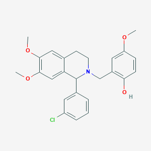 2-{[1-(3-chlorophenyl)-6,7-dimethoxy-3,4-dihydro-2(1H)-isoquinolinyl]methyl}-4-methoxyphenol