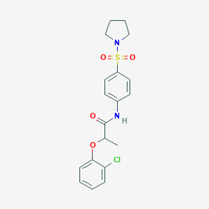 molecular formula C19H21ClN2O4S B501261 2-(2-chlorophenoxy)-N-[4-(1-pyrrolidinylsulfonyl)phenyl]propanamide 