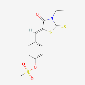 [4-[(Z)-(3-ethyl-4-oxo-2-sulfanylidene-1,3-thiazolidin-5-ylidene)methyl]phenyl] methanesulfonate