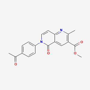 molecular formula C19H16N2O4 B5012658 methyl 6-(4-acetylphenyl)-2-methyl-5-oxo-5,6-dihydro-1,6-naphthyridine-3-carboxylate 