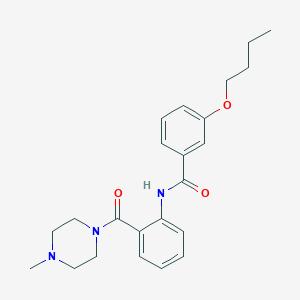 molecular formula C23H29N3O3 B501269 3-butoxy-N-{2-[(4-methyl-1-piperazinyl)carbonyl]phenyl}benzamide 