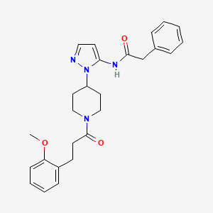 molecular formula C26H30N4O3 B5012713 N-(1-{1-[3-(2-methoxyphenyl)propanoyl]-4-piperidinyl}-1H-pyrazol-5-yl)-2-phenylacetamide 