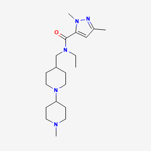 molecular formula C20H35N5O B5012725 N-ethyl-1,3-dimethyl-N-[(1'-methyl-1,4'-bipiperidin-4-yl)methyl]-1H-pyrazole-5-carboxamide 