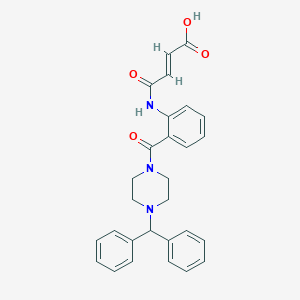 molecular formula C28H27N3O4 B501274 4-{2-[(4-Benzhydryl-1-piperazinyl)carbonyl]anilino}-4-oxo-2-butenoic acid 