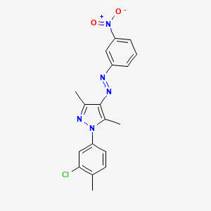 molecular formula C18H16ClN5O2 B5012744 1-(3-chloro-4-methylphenyl)-3,5-dimethyl-4-[(3-nitrophenyl)diazenyl]-1H-pyrazole 