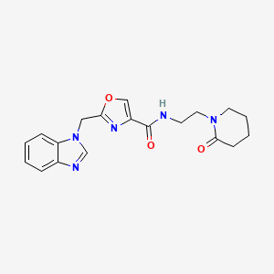 2-(benzimidazol-1-ylmethyl)-N-[2-(2-oxopiperidin-1-yl)ethyl]-1,3-oxazole-4-carboxamide