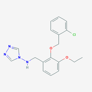 molecular formula C18H19ClN4O2 B501276 [2-(2-Chloro-benzyloxy)-3-ethoxy-benzyl]-[1,2,4]triazol-4-yl-amine 