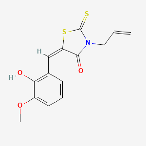 molecular formula C14H13NO3S2 B5012767 3-allyl-5-(2-hydroxy-3-methoxybenzylidene)-2-thioxo-1,3-thiazolidin-4-one 