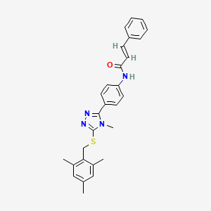 N-(4-{5-[(mesitylmethyl)thio]-4-methyl-4H-1,2,4-triazol-3-yl}phenyl)-3-phenylacrylamide