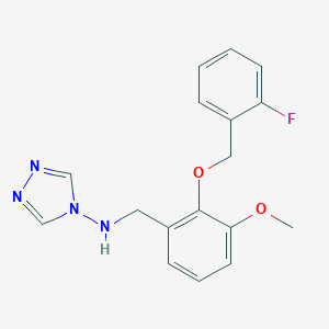 molecular formula C17H17FN4O2 B501278 N-[[2-[(2-fluorophenyl)methoxy]-3-methoxyphenyl]methyl]-1,2,4-triazol-4-amine CAS No. 353761-45-2