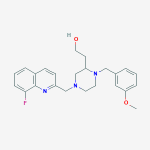 2-[4-[(8-fluoro-2-quinolinyl)methyl]-1-(3-methoxybenzyl)-2-piperazinyl]ethanol