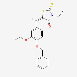 molecular formula C21H21NO3S2 B5012787 5-[4-(benzyloxy)-3-ethoxybenzylidene]-3-ethyl-2-thioxo-1,3-thiazolidin-4-one 