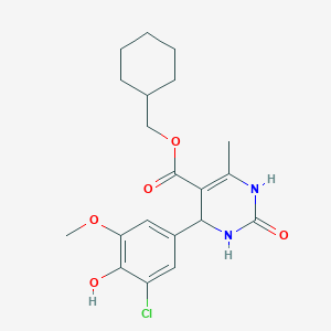 molecular formula C20H25ClN2O5 B5012796 cyclohexylmethyl 4-(3-chloro-4-hydroxy-5-methoxyphenyl)-6-methyl-2-oxo-1,2,3,4-tetrahydro-5-pyrimidinecarboxylate 