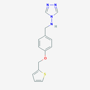 molecular formula C14H14N4OS B501281 N-[4-(thiophen-2-ylmethoxy)benzyl]-4H-1,2,4-triazol-4-amine 