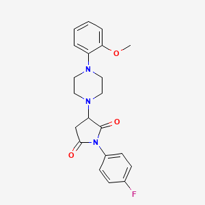 molecular formula C21H22FN3O3 B5012821 1-(4-fluorophenyl)-3-[4-(2-methoxyphenyl)-1-piperazinyl]-2,5-pyrrolidinedione CAS No. 5304-98-3