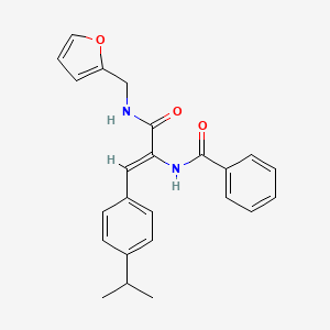 molecular formula C24H24N2O3 B5012833 N-[1-{[(2-furylmethyl)amino]carbonyl}-2-(4-isopropylphenyl)vinyl]benzamide 