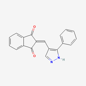 molecular formula C19H12N2O2 B5012844 2-[(5-phenyl-1H-pyrazol-4-yl)methylidene]indene-1,3-dione 