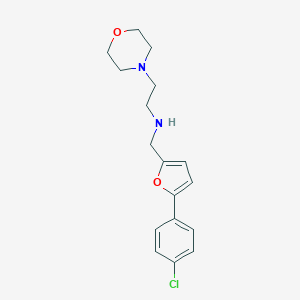 molecular formula C17H21ClN2O2 B501287 N-{[5-(4-chlorophenyl)furan-2-yl]methyl}-2-(morpholin-4-yl)ethanamine 