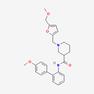 molecular formula C26H30N2O4 B5012878 N-(4'-methoxy-2-biphenylyl)-1-{[5-(methoxymethyl)-2-furyl]methyl}-3-piperidinecarboxamide 