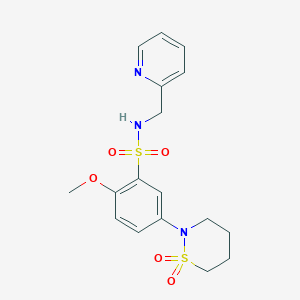 5-(1,1-dioxido-1,2-thiazinan-2-yl)-2-methoxy-N-(2-pyridinylmethyl)benzenesulfonamide