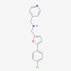 molecular formula C17H15ClN2O B501289 1-[5-(4-chlorophenyl)furan-2-yl]-N-(pyridin-4-ylmethyl)methanamine 