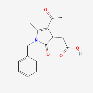 molecular formula C16H17NO4 B5012893 (4-acetyl-1-benzyl-5-methyl-2-oxo-2,3-dihydro-1H-pyrrol-3-yl)acetic acid 