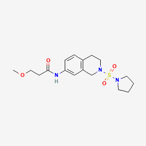 molecular formula C17H25N3O4S B5012934 3-methoxy-N-[2-(1-pyrrolidinylsulfonyl)-1,2,3,4-tetrahydro-7-isoquinolinyl]propanamide 