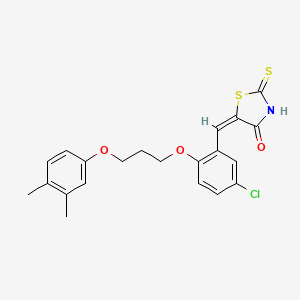 (5E)-5-[[5-chloro-2-[3-(3,4-dimethylphenoxy)propoxy]phenyl]methylidene]-2-sulfanylidene-1,3-thiazolidin-4-one