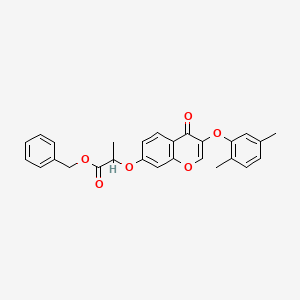 molecular formula C27H24O6 B5012953 benzyl 2-{[3-(2,5-dimethylphenoxy)-4-oxo-4H-chromen-7-yl]oxy}propanoate 