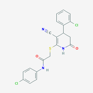 molecular formula C20H15Cl2N3O2S B5012965 N-(4-chlorophenyl)-2-[[4-(2-chlorophenyl)-5-cyano-2-oxo-3,4-dihydro-1H-pyridin-6-yl]sulfanyl]acetamide 