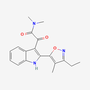 molecular formula C18H19N3O3 B5012968 2-[2-(3-ethyl-4-methyl-1,2-oxazol-5-yl)-1H-indol-3-yl]-N,N-dimethyl-2-oxoacetamide 