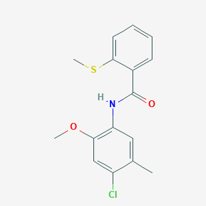 molecular formula C16H16ClNO2S B5012971 N-(4-chloro-2-methoxy-5-methylphenyl)-2-(methylthio)benzamide 