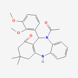 10-acetyl-11-(2,3-dimethoxyphenyl)-3,3-dimethyl-2,3,4,5,10,11-hexahydro-1H-dibenzo[b,e][1,4]diazepin-1-one