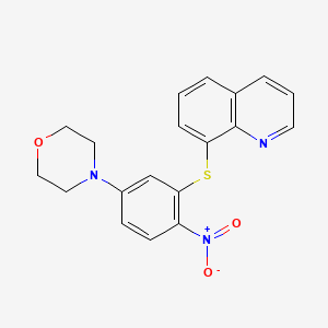 molecular formula C19H17N3O3S B5012989 8-{[5-(4-morpholinyl)-2-nitrophenyl]thio}quinoline 