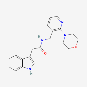 2-(1H-indol-3-yl)-N-{[2-(4-morpholinyl)-3-pyridinyl]methyl}acetamide