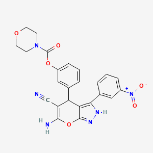 3-[6-amino-5-cyano-3-(3-nitrophenyl)-1,4-dihydropyrano[2,3-c]pyrazol-4-yl]phenyl 4-morpholinecarboxylate