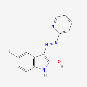 5-iodo-1H-indole-2,3-dione 3-(2-pyridinylhydrazone)