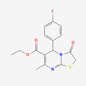 ethyl 5-(4-fluorophenyl)-7-methyl-3-oxo-2,3-dihydro-5H-[1,3]thiazolo[3,2-a]pyrimidine-6-carboxylate