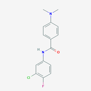 molecular formula C15H14ClFN2O B501310 N-(3-chloro-4-fluorophenyl)-4-(dimethylamino)benzamide 