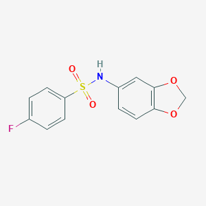molecular formula C13H10FNO4S B501315 N-(1,3-benzodioxol-5-yl)-4-fluorobenzenesulfonamide 