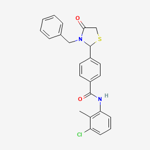 4-(3-benzyl-4-oxo-1,3-thiazolidin-2-yl)-N-(3-chloro-2-methylphenyl)benzamide