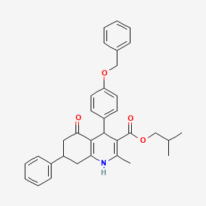 molecular formula C34H35NO4 B5013158 2-methylpropyl 4-[4-(benzyloxy)phenyl]-2-methyl-5-oxo-7-phenyl-1,4,5,6,7,8-hexahydroquinoline-3-carboxylate 