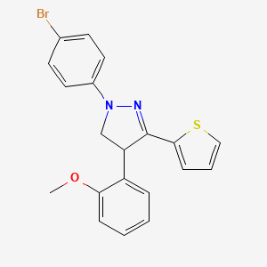 molecular formula C20H17BrN2OS B5013168 1-(4-bromophenyl)-4-(2-methoxyphenyl)-3-(2-thienyl)-4,5-dihydro-1H-pyrazole 