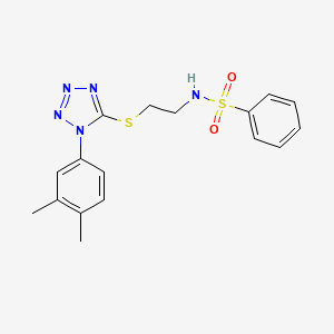 N-(2-{[1-(3,4-dimethylphenyl)-1H-tetrazol-5-yl]thio}ethyl)benzenesulfonamide