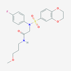 N~2~-(2,3-dihydro-1,4-benzodioxin-6-ylsulfonyl)-N~2~-(4-fluorophenyl)-N~1~-(3-methoxypropyl)glycinamide