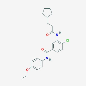 molecular formula C23H27ClN2O3 B501320 4-chloro-3-[(3-cyclopentylpropanoyl)amino]-N-(4-ethoxyphenyl)benzamide 