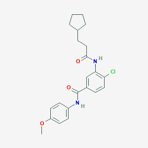 molecular formula C22H25ClN2O3 B501321 4-chloro-3-[(3-cyclopentylpropanoyl)amino]-N-(4-methoxyphenyl)benzamide 